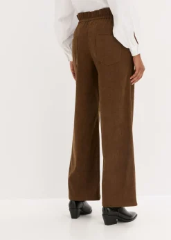 bonprix bonprix Pantalón de pana con perneras anchas marrón Hot