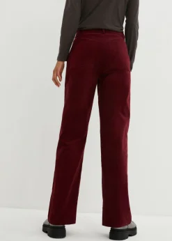 bonprix bonprix Pantalón de pana de algodón orgánico con elástico rojo avellana Outlet