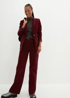 bonprix bonprix Pantalón de pana de algodón orgánico con elástico rojo avellana Outlet