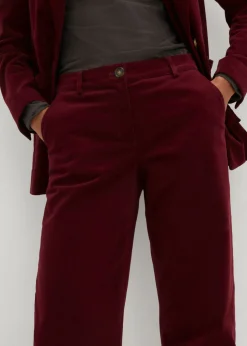 bonprix bonprix Pantalón de pana de algodón orgánico con elástico rojo avellana Outlet