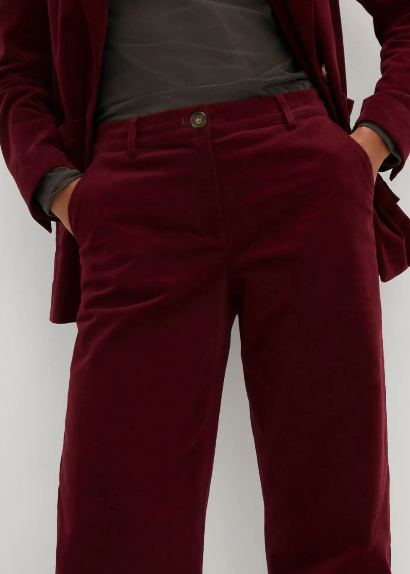 bonprix bonprix Pantalón de pana de algodón orgánico con elástico rojo avellana Outlet