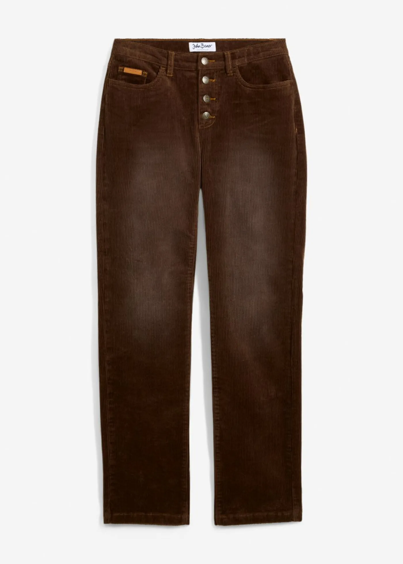 bonprix bonprix Pantalón de pana elástico de corte ancho marrón Best