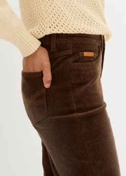 bonprix bonprix Pantalón de pana elástico de corte ancho marrón Best