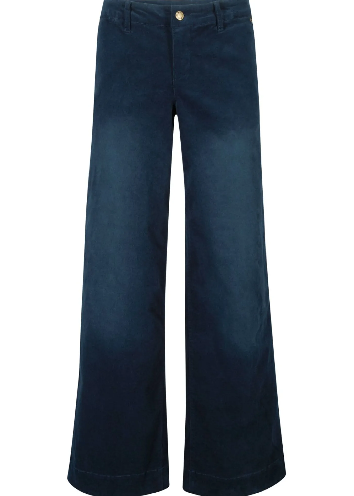 bonprix bonprix Pantalón de pana elástico de corte ancho Azul marino desgastado New