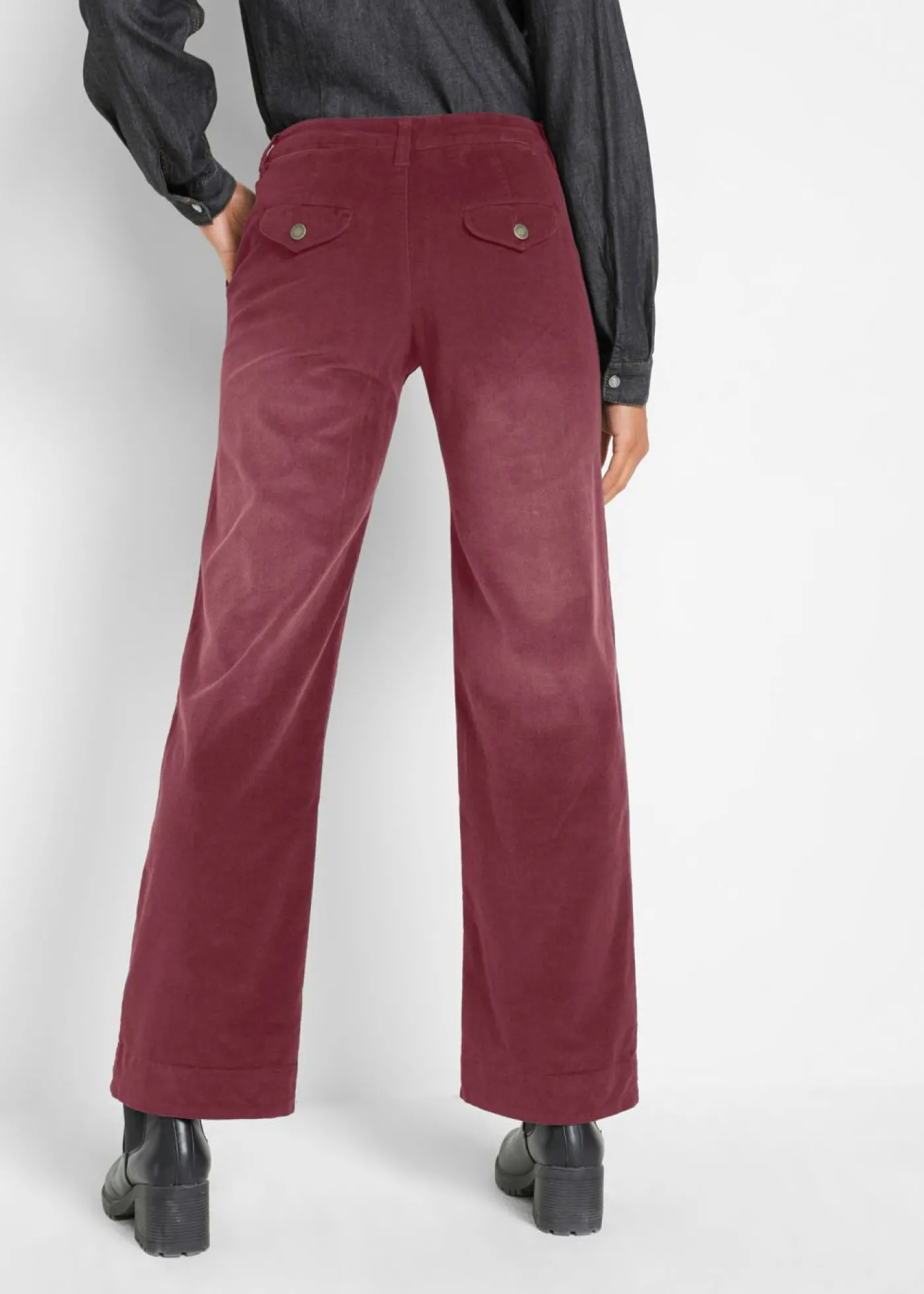 bonprix bonprix Pantalón de pana elástico de corte ancho rojo avellana Best