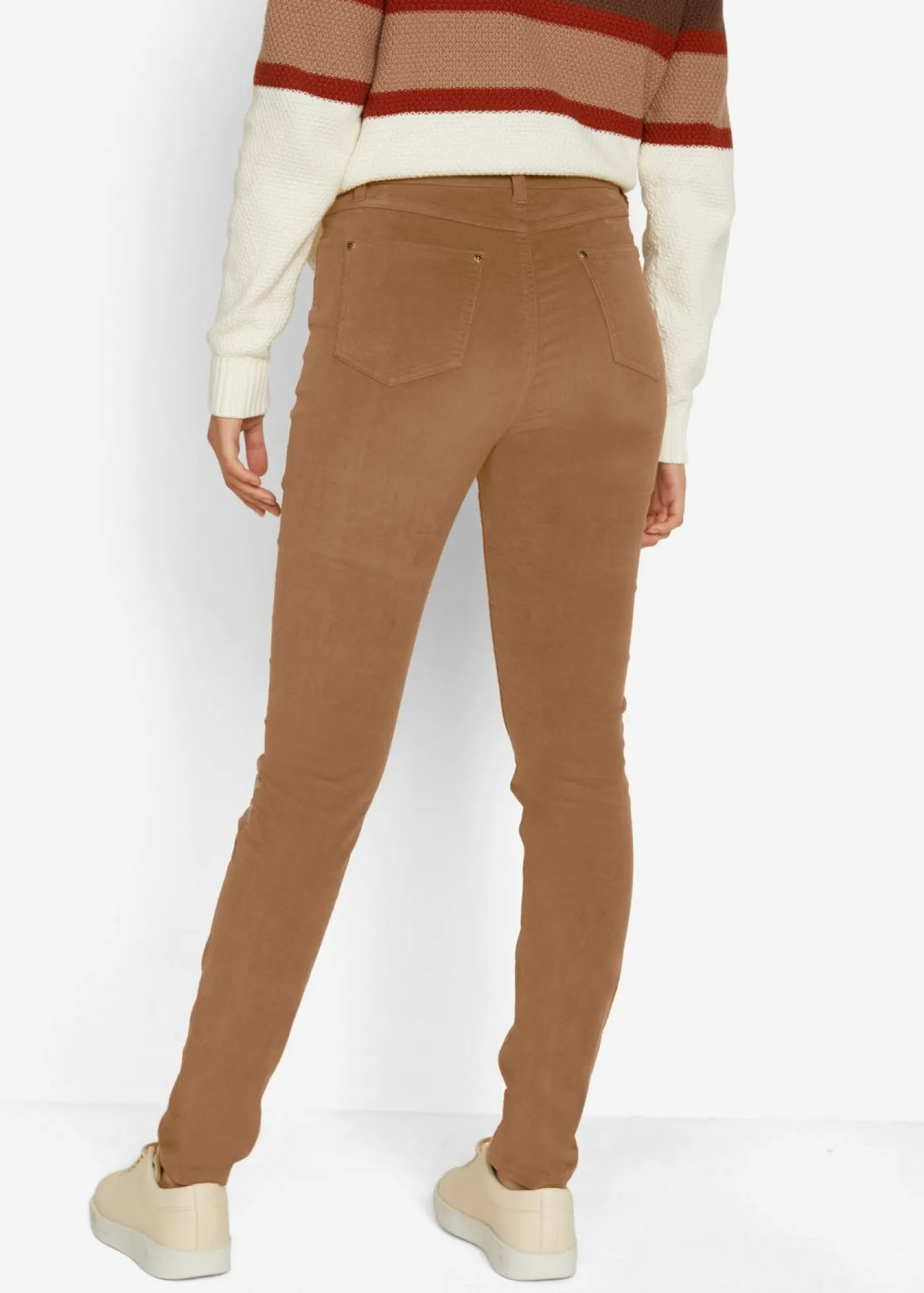 bonprix bonprix Pantalón de pana elástico, skinny Coñac marrón Outlet