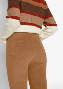 bonprix bonprix Pantalón de pana elástico, skinny Coñac marrón Outlet