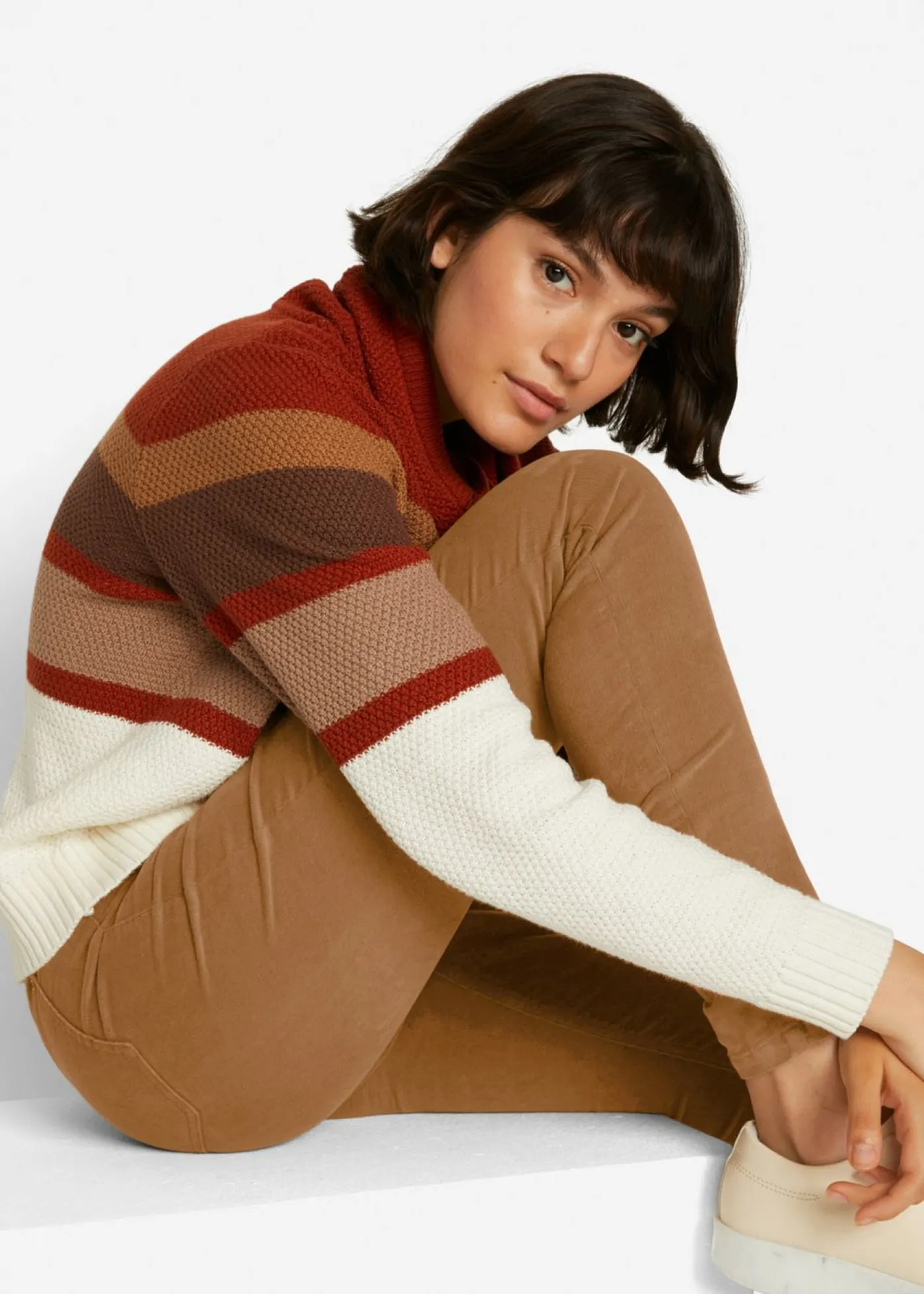 bonprix bonprix Pantalón de pana elástico, skinny Coñac marrón Outlet