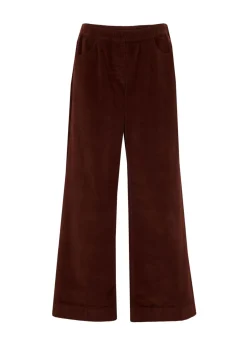 bonprix bonprix Pantalón de pana elástico y ancho, high waist Café Sale