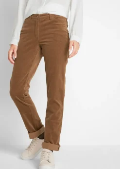 bonprix bonprix Pantalón de pana elásticos, straight bronceado Hot