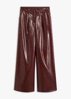 bonprix bonprix Pantalón de piel sintética Rojo rubí Best