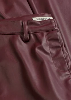bonprix bonprix Pantalón de piel sintética mora oscuro Discount
