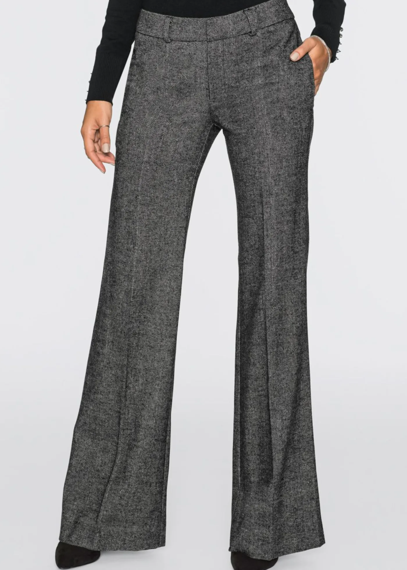 bonprix bonprix Pantalón de pierna ancha gris/negro moteado New
