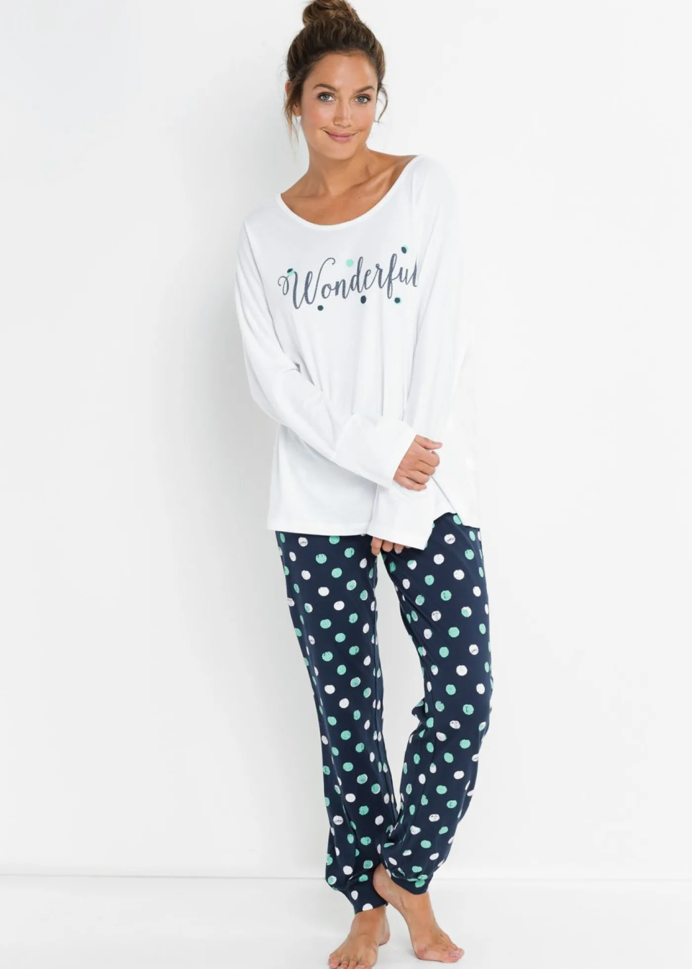 bonprix bonprix Pantalón de pijama Azul marino de lunares Clearance