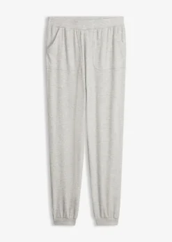 bonprix bonprix Pantalón de pijama de suave canalé de viscosa gris claro jaspeado moteado New