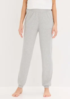 bonprix bonprix Pantalón de pijama de suave canalé de viscosa gris claro jaspeado moteado New
