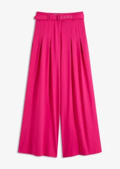 bonprix bonprix Pantalón de pinzas con cinturón (2 piezas) Pink lady Hot