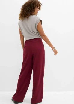 bonprix bonprix Pantalón de pinzas con cordón mora oscuro