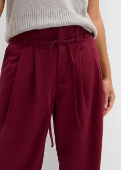 bonprix bonprix Pantalón de pinzas con cordón mora oscuro