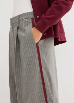 bonprix bonprix Pantalón de pinzas con rayas de contraste gris oscuro moteado Online