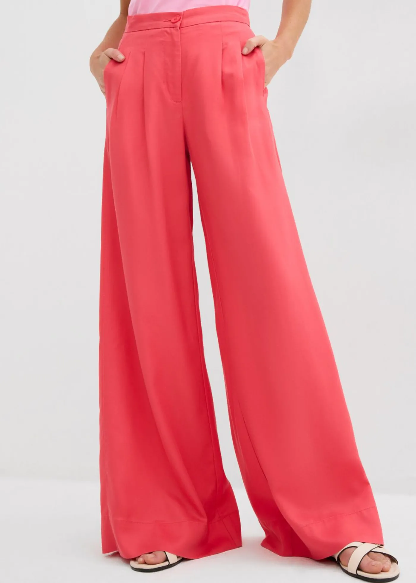 bonprix bonprix Pantalón de pinzas de lyocell fluido rosa paraíso Online
