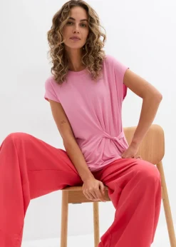 bonprix bonprix Pantalón de pinzas de lyocell fluido rosa paraíso Online