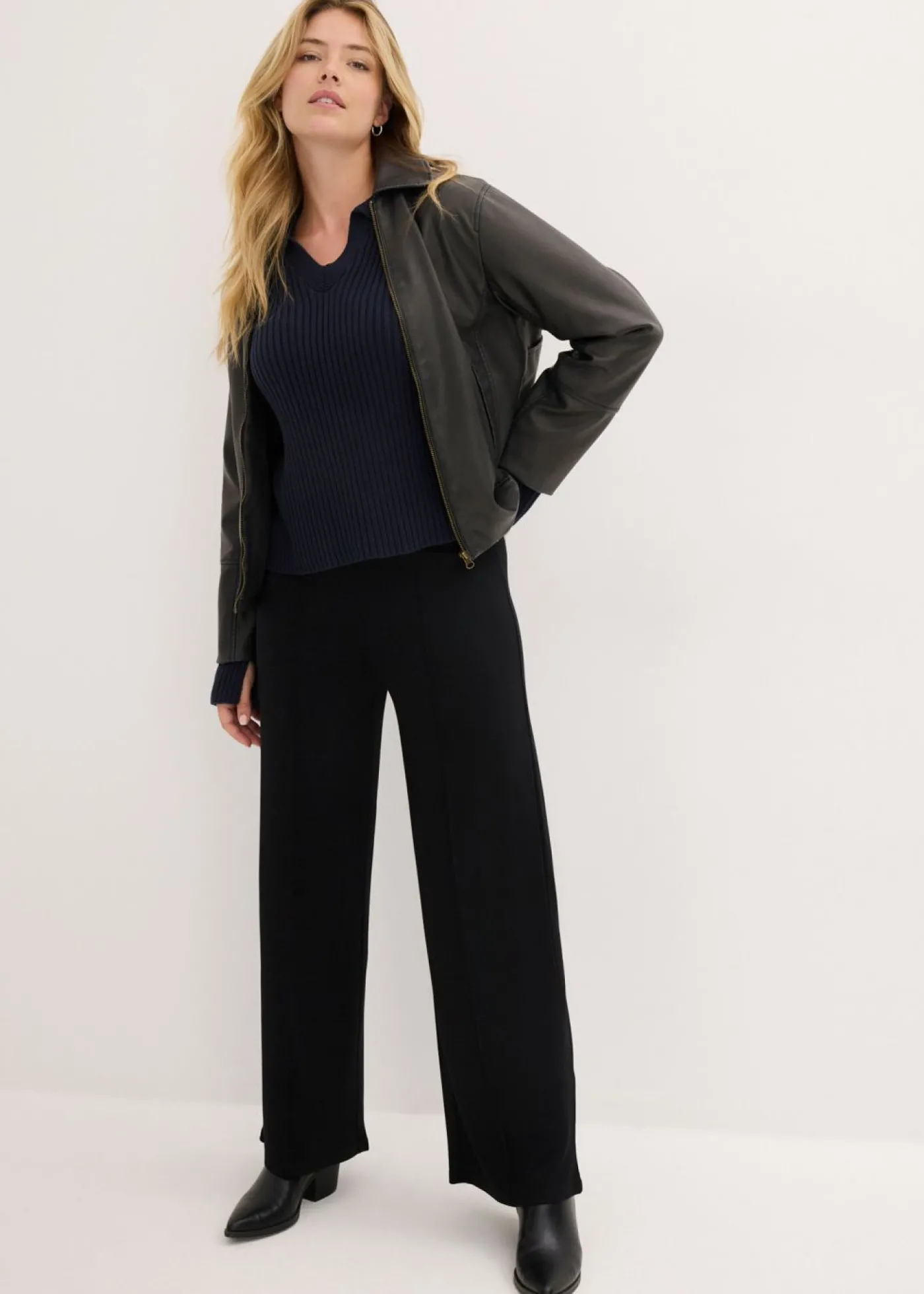 bonprix bonprix Pantalón de punto Negro Clearance