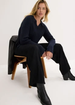 bonprix bonprix Pantalón de punto Negro Clearance