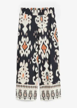 bonprix bonprix Pantalón de punto negro-crudo-marrón anaranjado-café con leche Hot