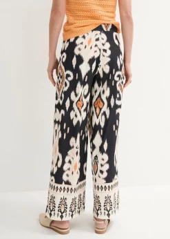 bonprix bonprix Pantalón de punto negro-crudo-marrón anaranjado-café con leche Hot