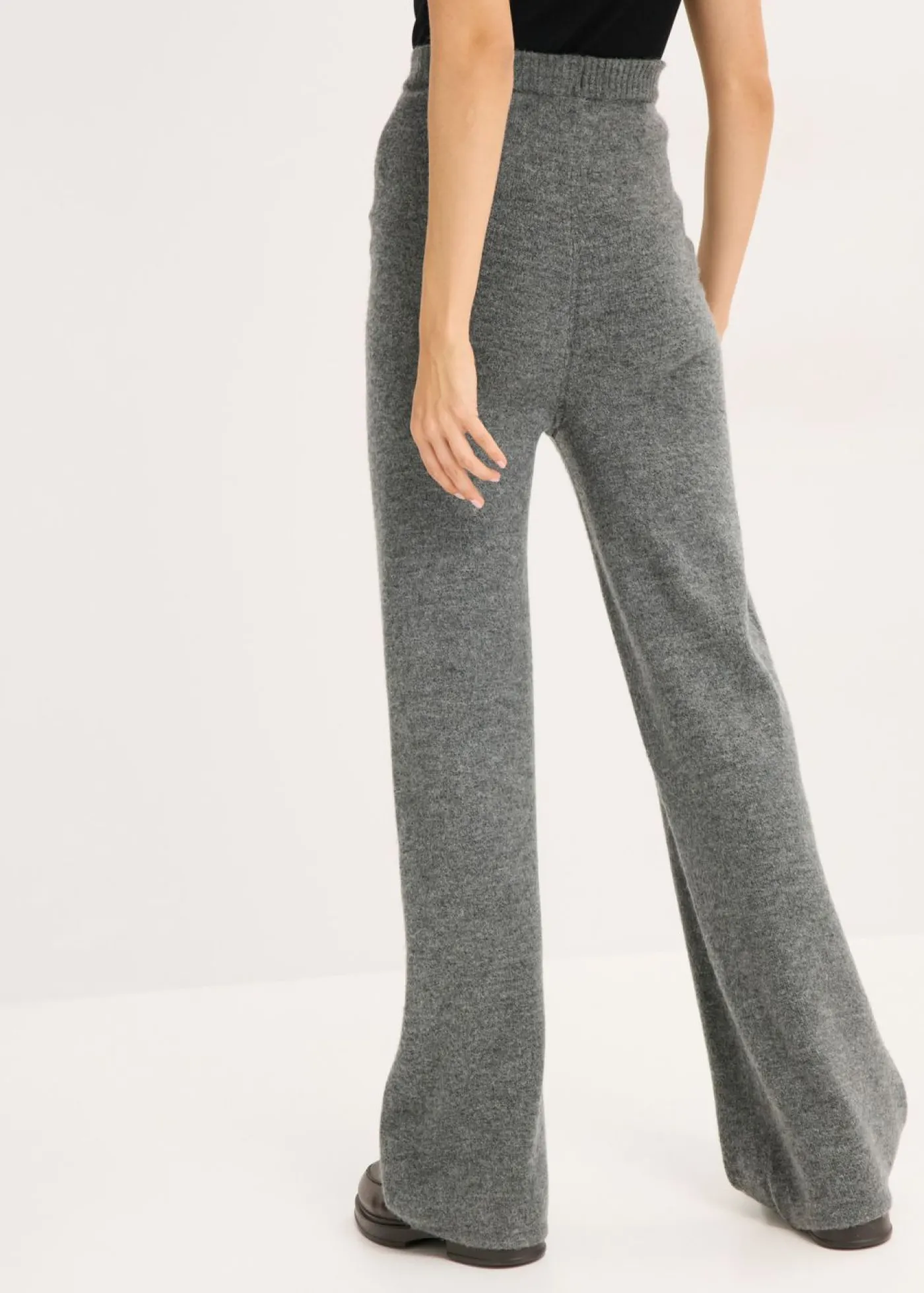 bonprix bonprix Pantalón de punto antracita jaspeado moteado