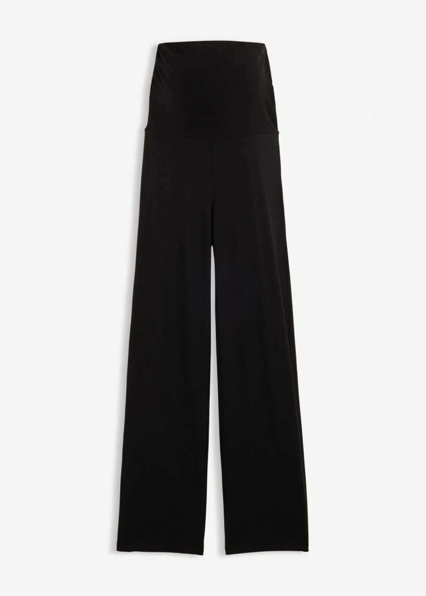 bonprix bonprix Pantalón de punto 2 en 1 con cinturilla doblada para durante y después del embarazo Negro Sale