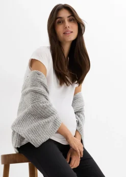 bonprix bonprix Pantalón de punto 2 en 1 con cinturilla doblada para durante y después del embarazo Negro Sale