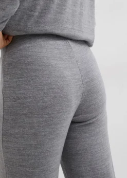 bonprix bonprix Pantalón de punto con aspecto de punto gris jaspeado moteado Sale