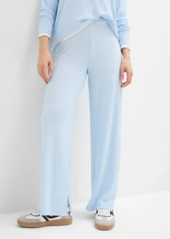 bonprix bonprix Pantalón de punto con aspecto de punto azul pálido moteado Sale