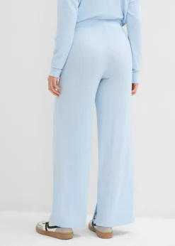 bonprix bonprix Pantalón de punto con aspecto de punto azul pálido moteado Sale