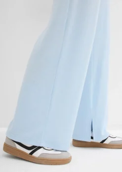 bonprix bonprix Pantalón de punto con aspecto de punto azul pálido moteado Sale