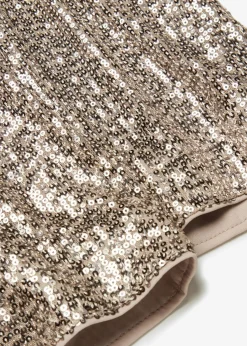bonprix bonprix Pantalón de punto con lentejuelas Piedra