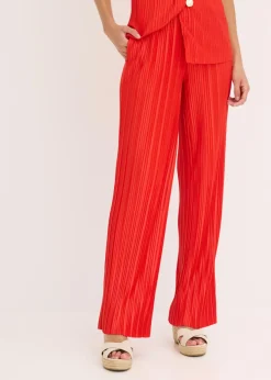 bonprix bonprix Pantalón de punto con plisado fresa Online