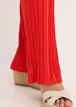 bonprix bonprix Pantalón de punto con plisado fresa Online