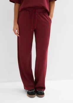 bonprix bonprix Pantalón de punto de interlock Rojo rubí Outlet