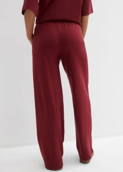 bonprix bonprix Pantalón de punto de interlock Rojo rubí Outlet