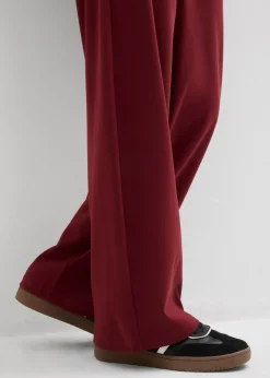 bonprix bonprix Pantalón de punto de interlock Rojo rubí Outlet