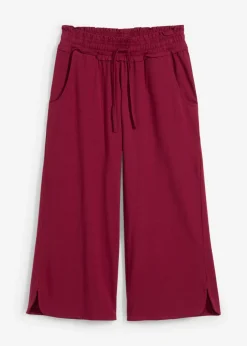 bonprix bonprix Pantalón de punto de mezcla de algodón Rojo azalea Online