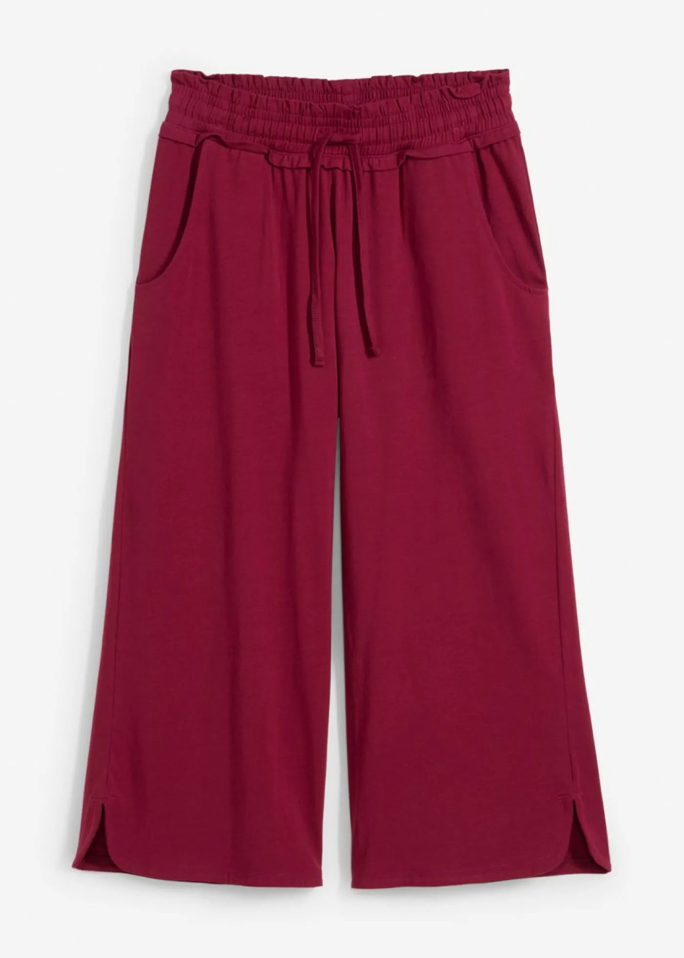 bonprix bonprix Pantalón de punto de mezcla de algodón Rojo azalea Online