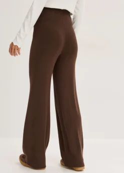 bonprix bonprix Pantalón de punto de mezcla de viscosa suave marrón Hot