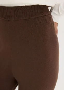 bonprix bonprix Pantalón de punto de mezcla de viscosa suave marrón Hot