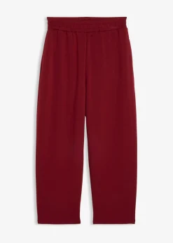 bonprix bonprix Pantalón de punto de neopreno con corte barrel Rojo rubí Best