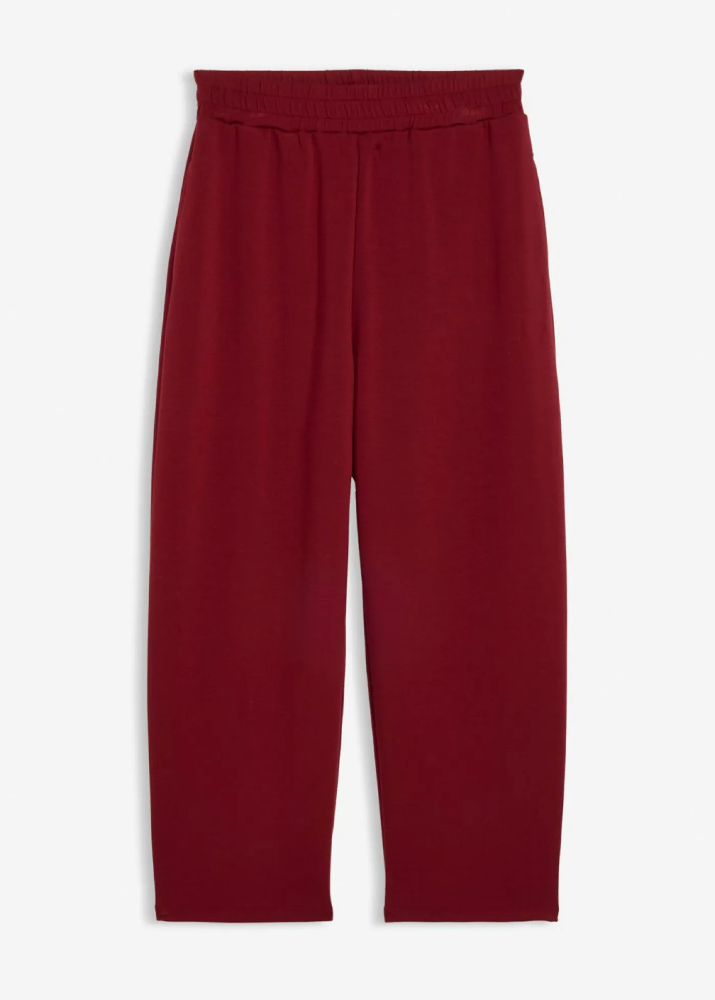 bonprix bonprix Pantalón de punto de neopreno con corte barrel Rojo rubí Best