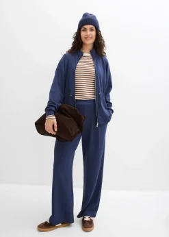 bonprix bonprix Pantalón de punto de neopreno con pinzas Azul marino Clearance